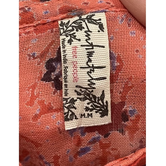 FREE PEOPLE Sunrise Nightie Coral Boho Mini Dress - Picture 8 of 11